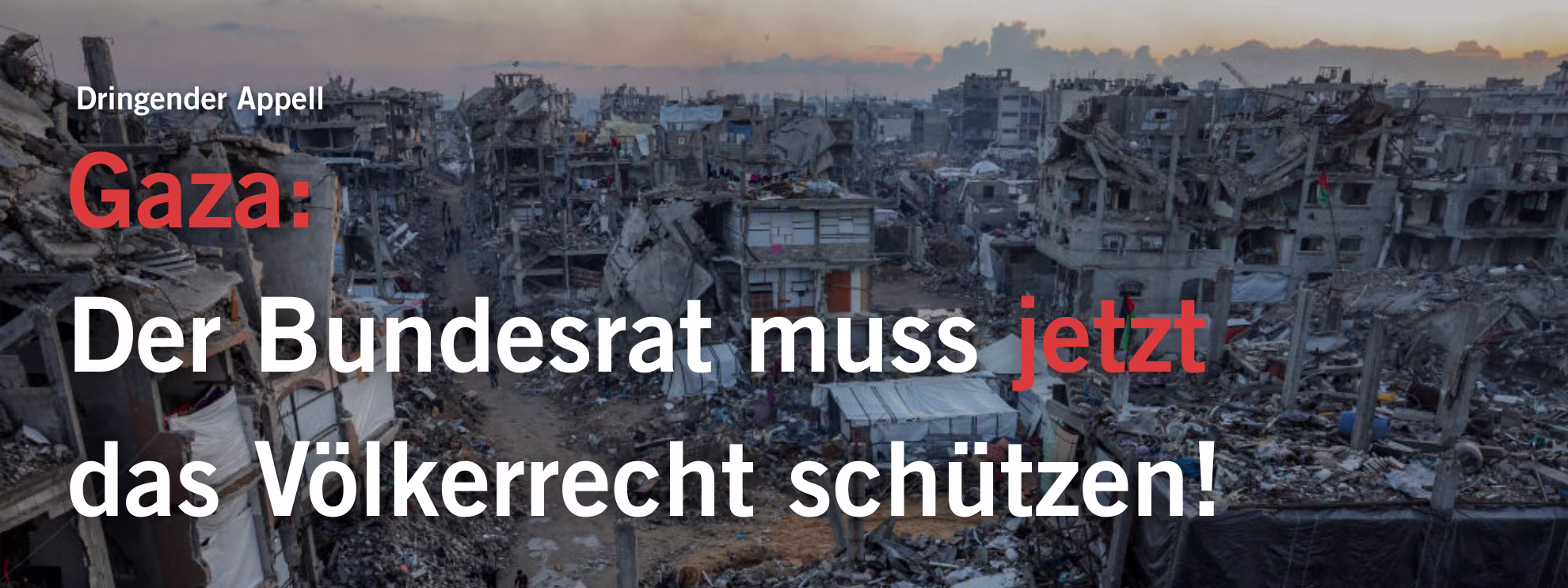 Schweizer Verantwortung für den Schutz des Völkerrechts in Gaza: Dringender Appell