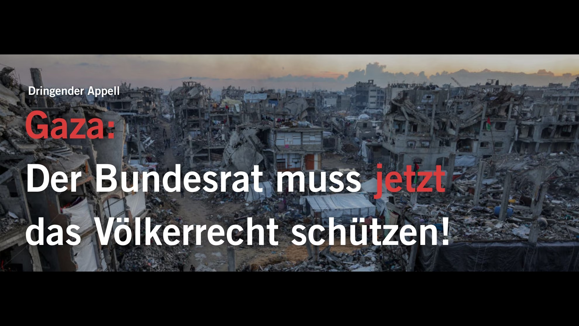 Schweizer Verantwortung für den Schutz des Völkerrechts in Gaza: Dringender Appell